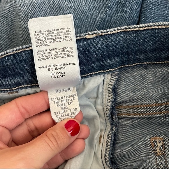 Mother The Hustler Ankle Fray Stretch High Rise Satisfaction, Guaranteed Jeans - Picture 8 of 9